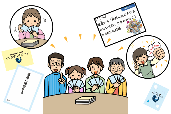 リテらっこでカードゲームを行うイメージ