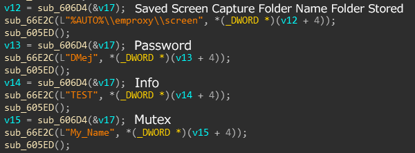 Figure 5 Configuration Information (An excerpt of the common parts in the code)