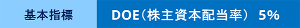 基本指標 DOE（株主資本配当率）5%