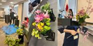 春らんまん！華道部の生け花で新入社員を迎えました