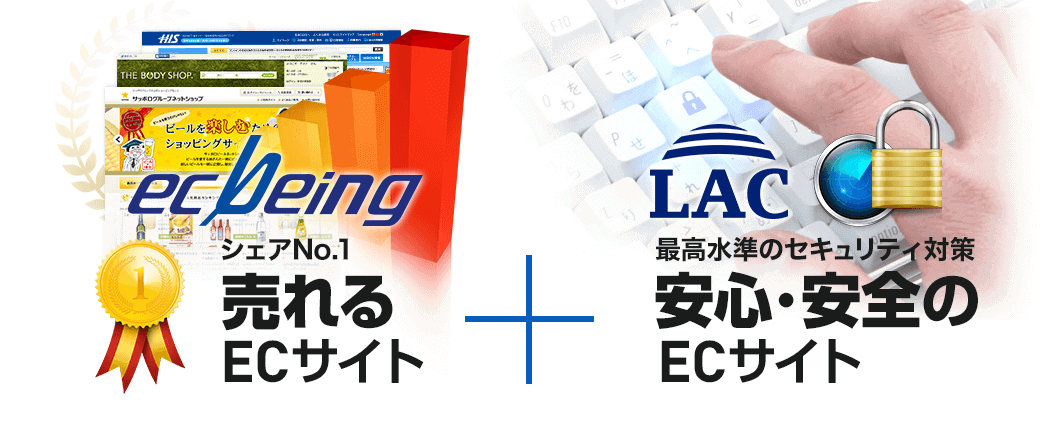 シェアNo.1 売れるECサイト「ecbeing」＋最高水準のセキュリティ対策　安心・安全のECサイト「LAC」