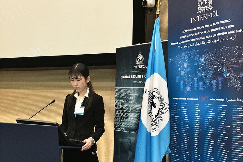 "INTERPOL Digital Security Challenge"での登壇の様子