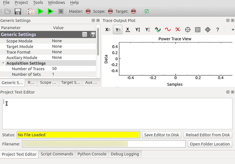 図3 消費電力波形の収集に使用するソフトウェアのGUI