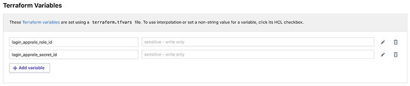 Terraform Enterpriseの変数ストア