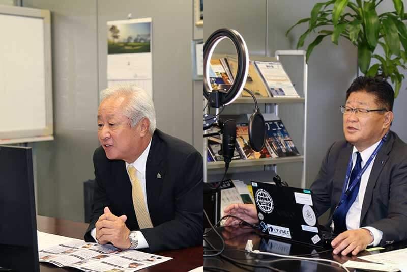 髙梨会長（左）と西本社長（右）