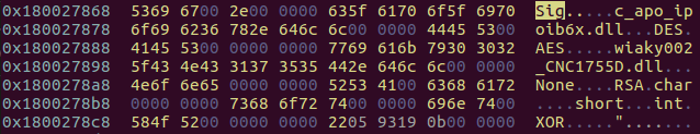 SigLoaderにハードコードされたファイル名や暗号化方法