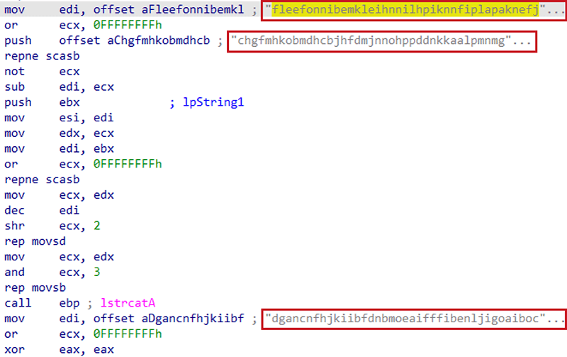 図4 PLEAD Downloaderに含まれる暗号化されたシェルコード(一部抜粋)