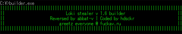 クラック版LokiBotのビルダー Loki stealer v 1.6 builder Reversed by abbat-v ...