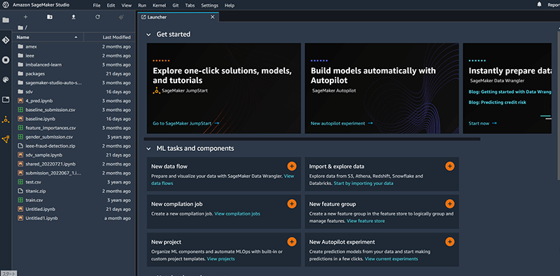 Amazon SageMaker StudioのGUI