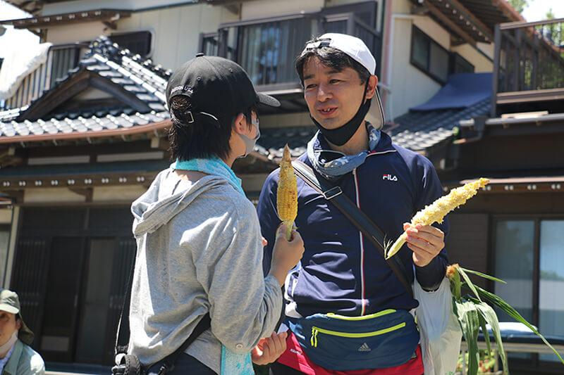 「トウモロコシ味来の栽培体験」の様子