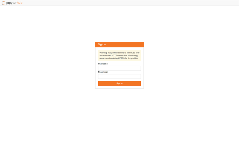 JupyterHubのログイン画面