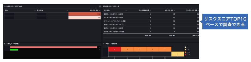 リスクスコアTOP10ベースで調査できる