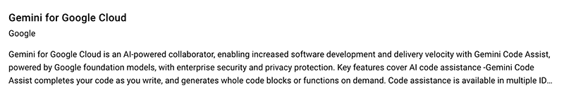 Gemini for Google Cloud