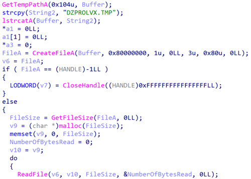 図9 DZPROLVX.TMPファイルの読み込み