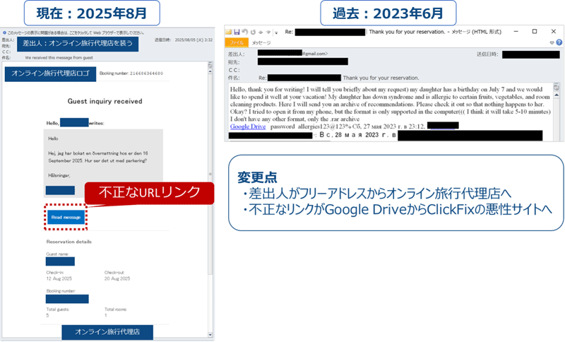 従業員を誘導するメール例