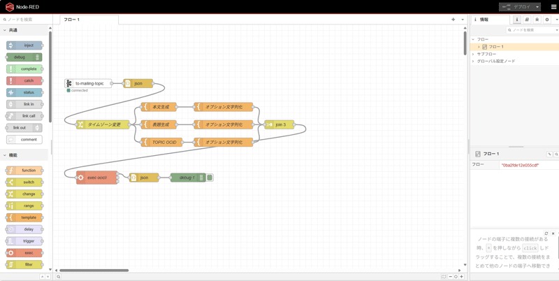 Node-REDの開発画面
