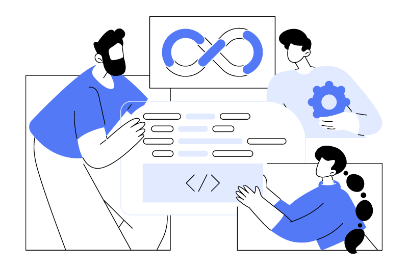 DevSecOpsの設計・開発・運用を行うイメージ