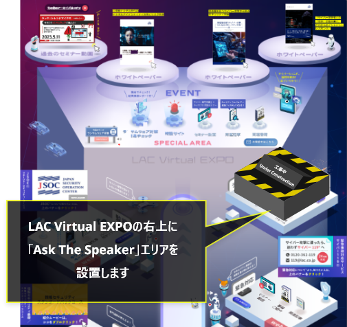 LAC Virtual EXPOの右上に「Ask The Speaker」エリアを設置します