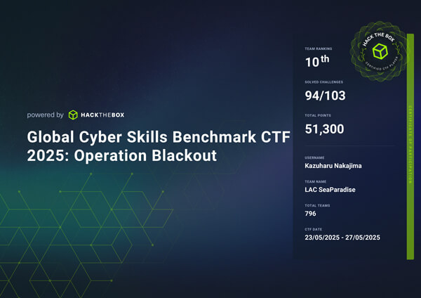 Global Cyber Skills Benchmark CTF 2025: Operation Blackout